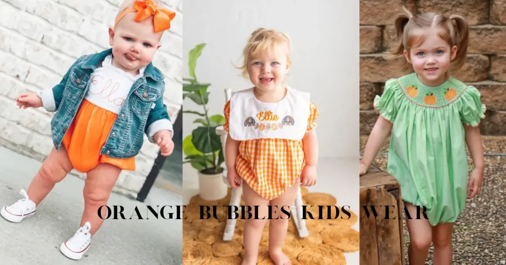 orange bubbles kids wear